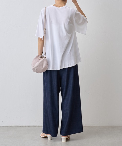 BEARDSLEY（ビアズリー）の「強撚フレアーTシャツ（Tシャツ/カットソー・レディース・ホワイト/ブラック・FREE）」の13枚目の写真