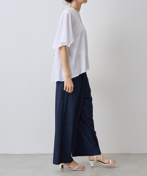 BEARDSLEY（ビアズリー）の「強撚フレアーTシャツ（Tシャツ/カットソー・レディース・ホワイト/ブラック・FREE）」の15枚目の写真