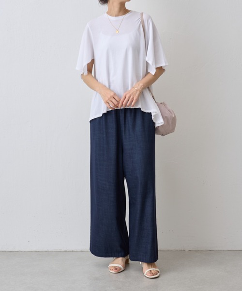 BEARDSLEY（ビアズリー）の「強撚フレアーTシャツ（Tシャツ/カットソー・レディース・ホワイト/ブラック・FREE）」の16枚目の写真