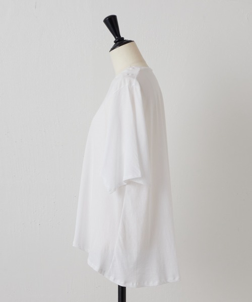 BEARDSLEY（ビアズリー）の「強撚フレアーTシャツ（Tシャツ/カットソー・レディース・ホワイト/ブラック・FREE）」の18枚目の写真