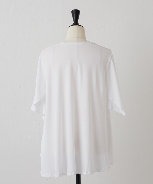 BEARDSLEY（ビアズリー）の「強撚フレアーTシャツ（Tシャツ/カットソー・レディース・ホワイト/ブラック・FREE）」の19枚目の写真