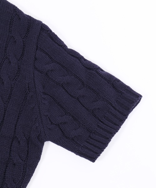 PHILLY(フィリー)の「【PHILLY】ケーブル半袖ニット(ニット/セーター・レディース・ネイビー/アイボリー/グレー・FREE)」の14枚目の写真