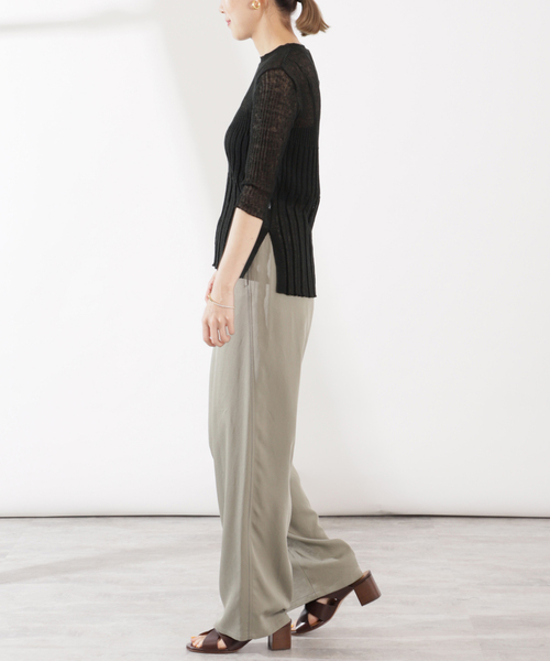 enrica(エンリカ)の「enrica (エンリカ)ハーフスリーブプルオーバー KNIT099(ニット/セーター・レディース・ブラック・FREE)」の4枚目の写真