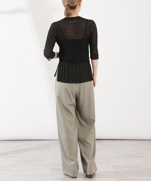 enrica(エンリカ)の「enrica (エンリカ)ハーフスリーブプルオーバー KNIT099(ニット/セーター・レディース・ブラック・FREE)」の5枚目の写真