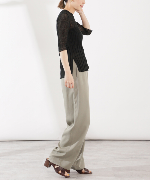 【enrica】 リネンナイロン素材 プルオーバーニット enrica ニット セーター ENRICA/エンリカ DRAWSTRING プルオーバー