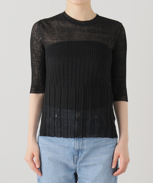 enrica(エンリカ)の「enrica (エンリカ)ハーフスリーブプルオーバー KNIT099(ニット/セーター・レディース・ブラック・FREE)」の9枚目の写真