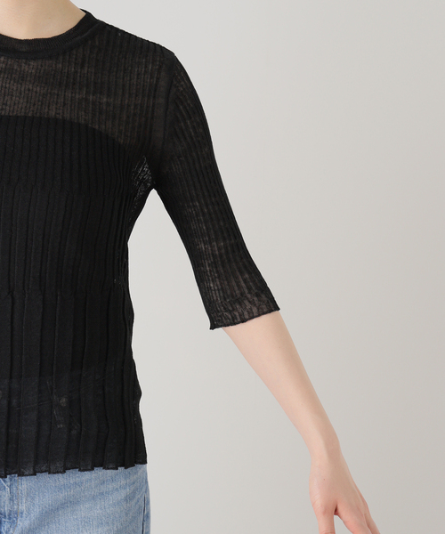 enrica(エンリカ)の「enrica (エンリカ)ハーフスリーブプルオーバー KNIT099(ニット/セーター・レディース・ブラック・FREE)」の14枚目の写真
