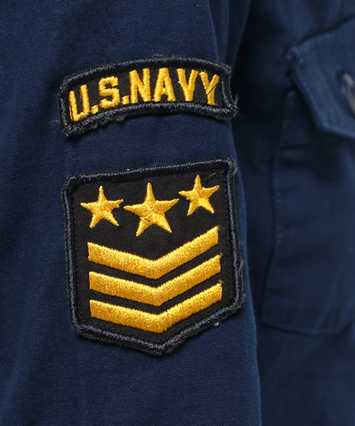 SEVENDAYS=SUNDAY（セブンデイズサンデイ）の「ワッペン付　ミリタリージャケット（テーラードジャケット・レディース・ネイビー/カーキ・MEDIUM/LARGE）」の10枚目の写真