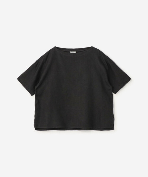 ORCIVAL（オーシバル）の「ORCIVAL | リネン ボートネックプルオーバーシャツ SOLID WOMEN（シャツ/ブラウス・レディース・サックスブルー/チャコール・1）」の2枚目の写真