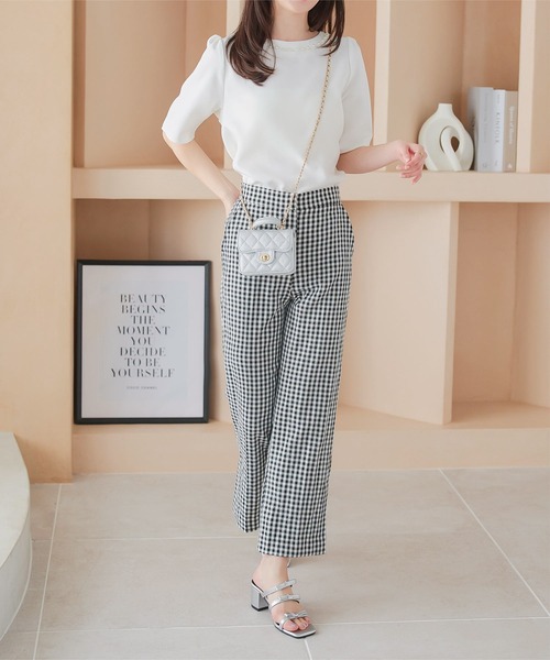 KOBE LETTUCE（コウベレタス）の「ネックパールトップス（シャツ/ブラウス・レディース・オフホワイト/サックスブルー/ブラック/ホワイト系/サックスブルー系/ブラック系・M/M1）」の12枚目の写真