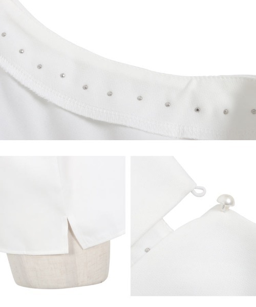 KOBE LETTUCE（コウベレタス）の「ネックパールトップス（シャツ/ブラウス・レディース・オフホワイト/サックスブルー/ブラック/ホワイト系/サックスブルー系/ブラック系・M/M1）」の22枚目の写真