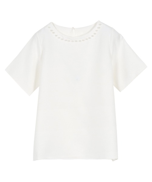 KOBE LETTUCE（コウベレタス）の「ネックパールトップス（シャツ/ブラウス・レディース・オフホワイト/サックスブルー/ブラック/ホワイト系/サックスブルー系/ブラック系・M/M1）」の20枚目の写真