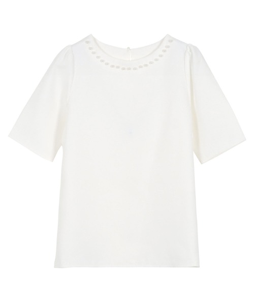 KOBE LETTUCE（コウベレタス）の「ネックパールトップス（シャツ/ブラウス・レディース・オフホワイト/サックスブルー/ブラック/ホワイト系/サックスブルー系/ブラック系・M/M1）」の19枚目の写真