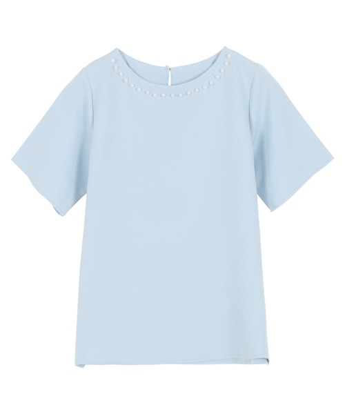 KOBE LETTUCE（コウベレタス）の「ネックパールトップス（シャツ/ブラウス・レディース・オフホワイト/サックスブルー/ブラック/ホワイト系/サックスブルー系/ブラック系・M/M1）」の16枚目の写真