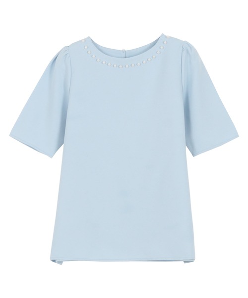 KOBE LETTUCE（コウベレタス）の「ネックパールトップス（シャツ/ブラウス・レディース・オフホワイト/サックスブルー/ブラック/ホワイト系/サックスブルー系/ブラック系・M/M1）」の15枚目の写真