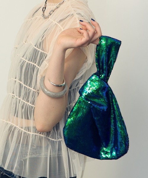 uyu.（ウユ）の「Knot Handle Sequin Bag /ノットハンドル