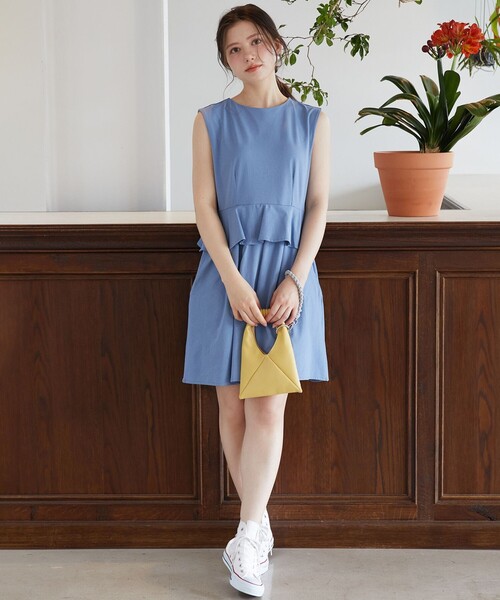 Feroux(フェルゥ)の「ラッシュガードペプラム オールインワン(ワンピース・レディース・ブラック系/ブルー系/ダークブラウン系/ベージュ系・F)」の18枚目の写真