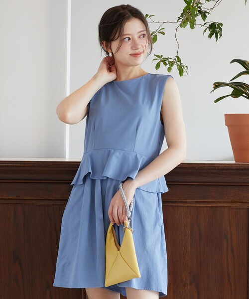 Feroux(フェルゥ)の「ラッシュガードペプラム オールインワン(ワンピース・レディース・ブラック系/ブルー系/ダークブラウン系/ベージュ系・F)」の22枚目の写真