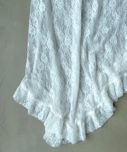 SHAGGIE（シャギー）の「レースレイヤードスカート（スカート・レディース・ブラック/ホワイト・FREE）」の9枚目の写真