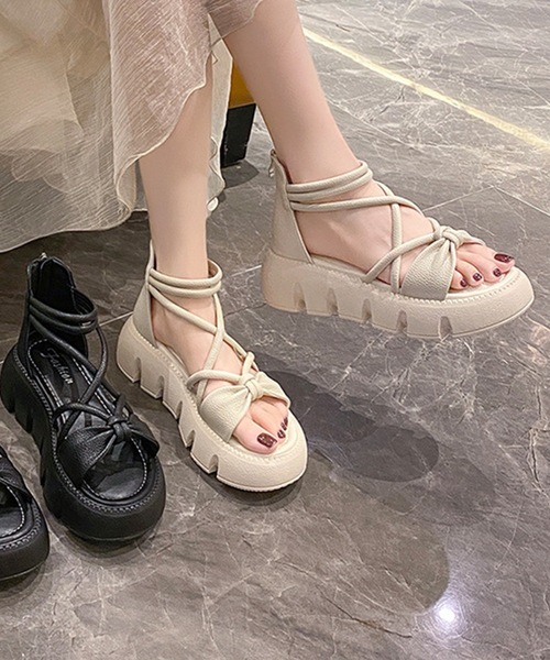 Lace Ladies(レースレディース)の「ナロー ストラップ ハイカット 厚底 コンフォート サンダル(サンダル・レディース・ブラック/アイボリー・23.5/ 25/23/24/22.5/24.5)」の18枚目の写真