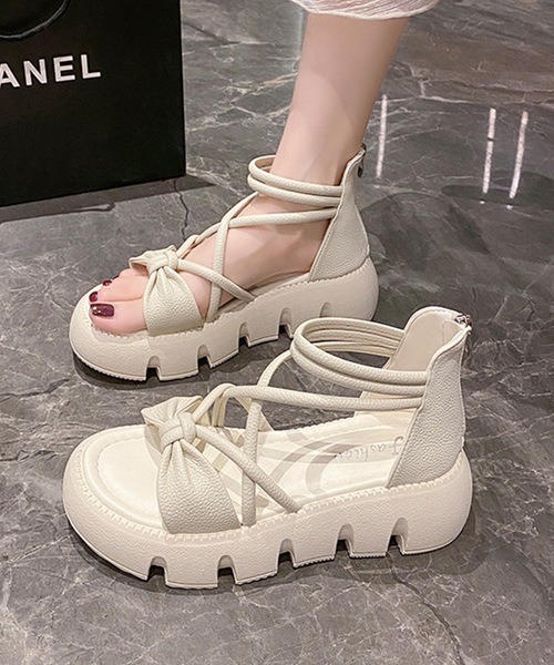Lace Ladies(レースレディース)の「ナロー ストラップ ハイカット 厚底 コンフォート サンダル(サンダル・レディース・ブラック/アイボリー・23.5/ 25/23/24/22.5/24.5)」の12枚目の写真