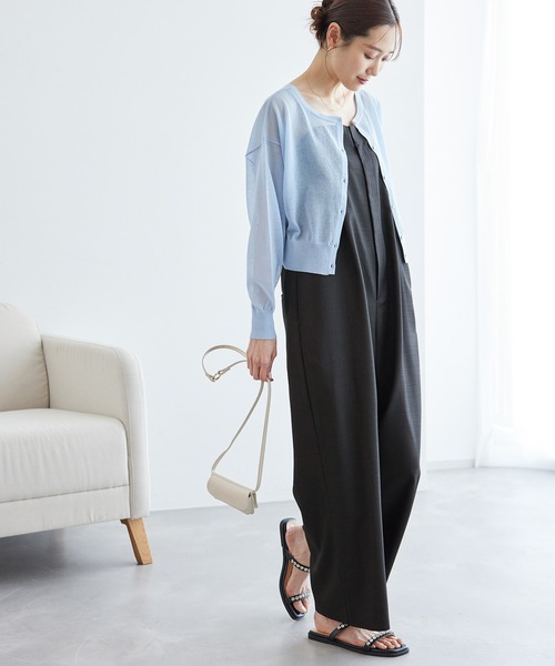 ROPE' PICNIC（ロペピクニック）の「シャークスキンベアパンツ/セットアップ対応（つなぎ/オールインワン・レディース・ブラック系その他/チャコールグレー・36/38）」の10枚目の写真