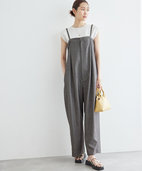 ROPE' PICNIC（ロペピクニック）の「シャークスキンベアパンツ/セットアップ対応（つなぎ/オールインワン・レディース・ブラック系その他/チャコールグレー・36/38）」の11枚目の写真