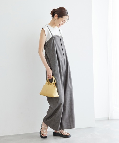 ROPE' PICNIC（ロペピクニック）の「シャークスキンベアパンツ/セットアップ対応（つなぎ/オールインワン・レディース・ブラック系その他/チャコールグレー・36/38）」の12枚目の写真