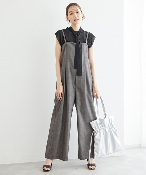 ROPE' PICNIC（ロペピクニック）の「シャークスキンベアパンツ/セットアップ対応（つなぎ/オールインワン・レディース・ブラック系その他/チャコールグレー・36/38）」の15枚目の写真