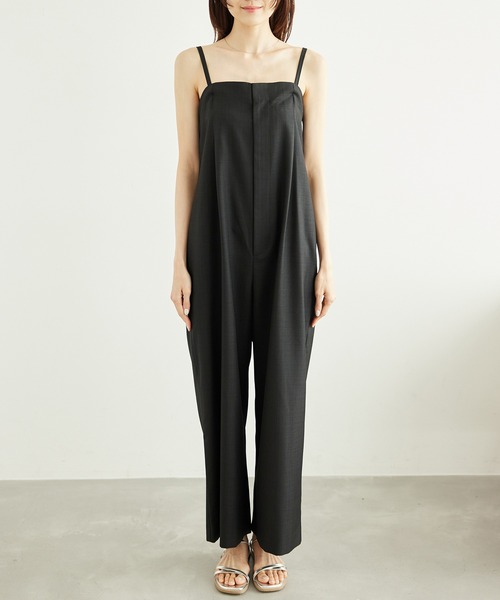 ROPE' PICNIC（ロペピクニック）の「シャークスキンベアパンツ/セットアップ対応（つなぎ/オールインワン・レディース・ブラック系その他/チャコールグレー・36/38）」の16枚目の写真