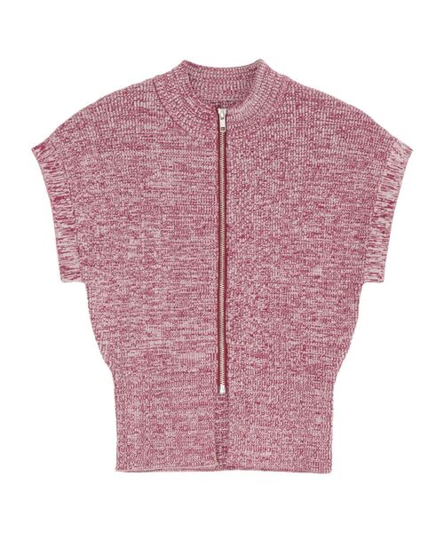 LAGUNAMOON（ラグナムーン）の「フロントZIPメランジニットプルオーバー（ニット/セーター・レディース・プラム/ベージュ/ブラック・FREE）」の3枚目の写真