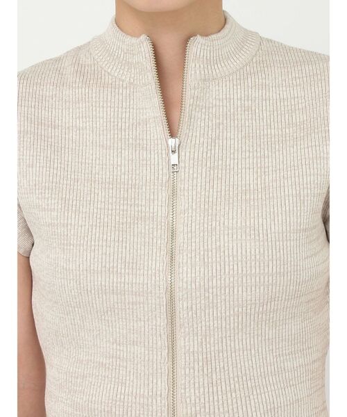 LAGUNAMOON（ラグナムーン）の「フロントZIPメランジニットプルオーバー（ニット/セーター・レディース・プラム/ベージュ/ブラック・FREE）」の8枚目の写真