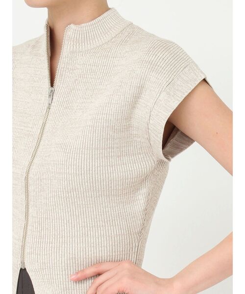 LAGUNAMOON（ラグナムーン）の「フロントZIPメランジニットプルオーバー（ニット/セーター・レディース・プラム/ベージュ/ブラック・FREE）」の9枚目の写真