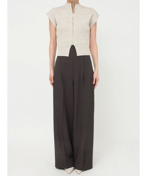 LAGUNAMOON（ラグナムーン）の「フロントZIPメランジニットプルオーバー（ニット/セーター・レディース・プラム/ベージュ/ブラック・FREE）」の12枚目の写真