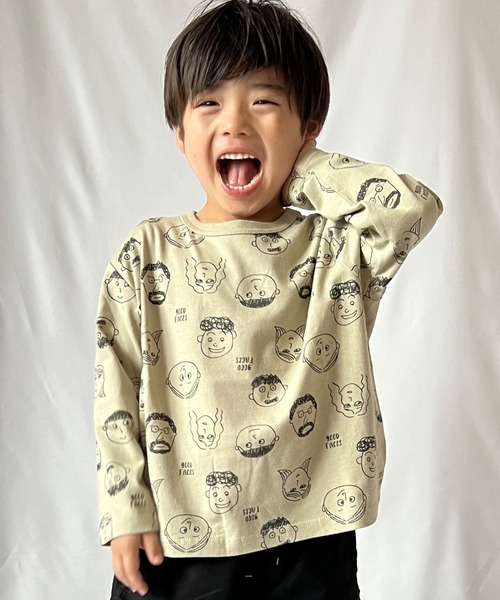 SKAPE(エスケープ)の「プチプリロンT(Tシャツ/カットソー・キッズ・ホワイト/レッド/グリーン/ベージュ/オレンジ/アイボリー/ブラック/ブルー・80cm/90cm/100cm/110cm/120cm/130cm)」の4枚目の写真