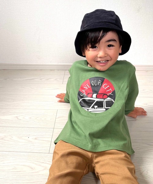 SKAPE(エスケープ)の「プチプリロンT(Tシャツ/カットソー・キッズ・ホワイト/レッド/グリーン/ベージュ/オレンジ/アイボリー/ブラック/ブルー・80cm/90cm/100cm/110cm/120cm/130cm)」の5枚目の写真