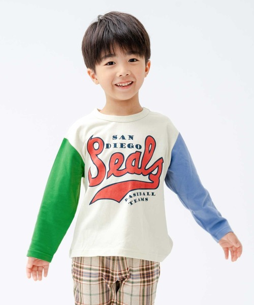 SKAPE(エスケープ)の「プチプリロンT(Tシャツ/カットソー・キッズ・ホワイト/レッド/グリーン/ベージュ/オレンジ/アイボリー/ブラック/ブルー・80cm/90cm/100cm/110cm/120cm/130cm)」の3枚目の写真