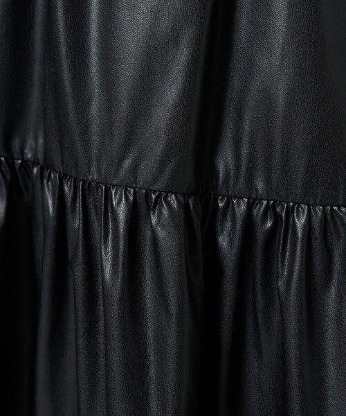 FREAK'S STORE（フリークスストア）の「フェイクレザー アシメティアードスカート（スカート・レディース・ベージュ/ブラック・ﾌﾘ-）」の16枚目の写真