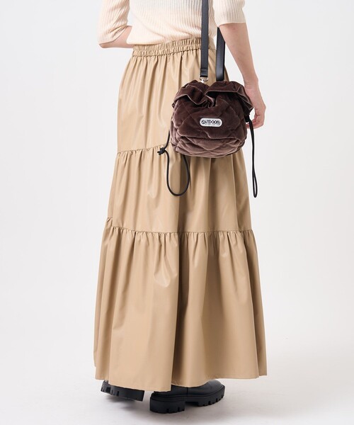 FREAK'S STORE（フリークスストア）の「フェイクレザー アシメティアードスカート（スカート・レディース・ベージュ/ブラック・ﾌﾘ-）」の22枚目の写真