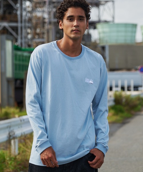 FIRST DOWN（ファーストダウン）の「ロゴ コットンジャージー ロングスリーブ Tシャツ（Tシャツ/カットソー・メンズ・ブラック/杢グレー/ホワイト/サックスブルー・M/L/XL）」の8枚目の写真