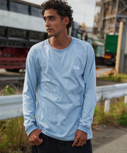 FIRST DOWN（ファーストダウン）の「ロゴ コットンジャージー ロングスリーブ Tシャツ（Tシャツ/カットソー・メンズ・ブラック/杢グレー/ホワイト/サックスブルー・M/L/XL）」の9枚目の写真