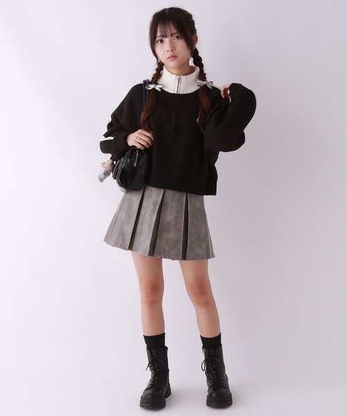 repipi armario（レピピ アルマリオ）の「フェイクレザープリーツスカート（スカート・キッズ・ブラック/グレー系その他・SMALL/MEDIUM/LARGE）」の19枚目の写真