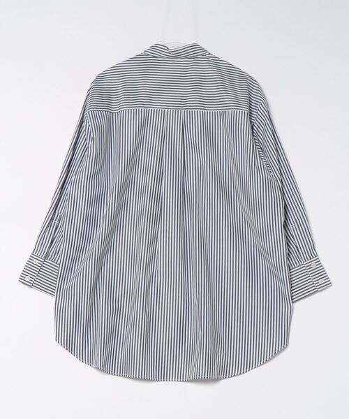 Q（キュー）の「ストライプ配色シャツ（シャツ/ブラウス・レディース・ネイビー系/ブラック系その他・MEDIUM）」の5枚目の写真