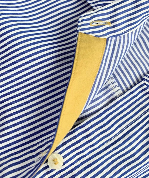 Q（キュー）の「ストライプ配色シャツ（シャツ/ブラウス・レディース・ネイビー系/ブラック系その他・MEDIUM）」の10枚目の写真