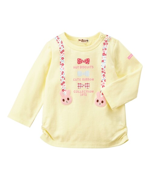 HOT BISCUITS(ホットビスケッツ)の「サスペンダープリント長袖Tシャツ(Tシャツ/カットソー・キッズ・ブルー/ライトイエロー/レッド/ピンク/イエロー/マルチ・110cm/80cm/70cm/100cm/90cm/120cm)」の4枚目の写真