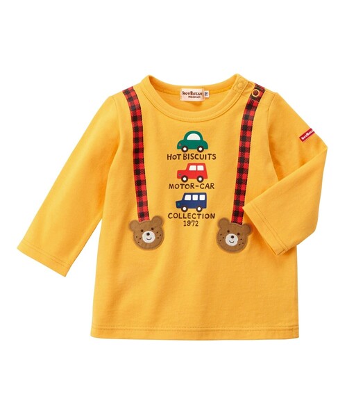 HOT BISCUITS(ホットビスケッツ)の「サスペンダープリント長袖Tシャツ(Tシャツ/カットソー・キッズ・ブルー/ライトイエロー/レッド/ピンク/イエロー/マルチ・110cm/80cm/70cm/100cm/90cm/120cm)」の3枚目の写真