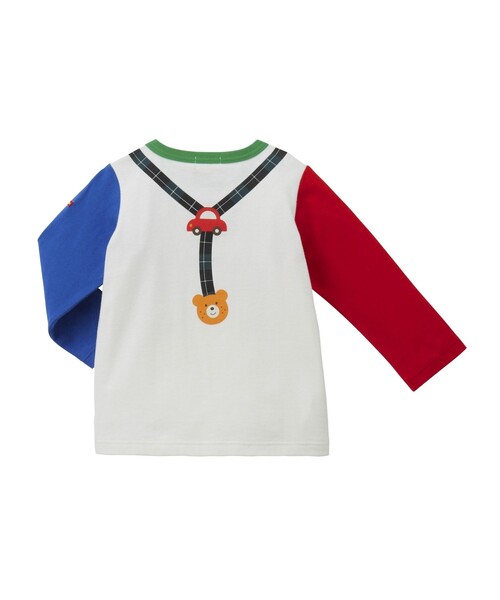 HOT BISCUITS(ホットビスケッツ)の「サスペンダープリント長袖Tシャツ(Tシャツ/カットソー・キッズ・ブルー/ライトイエロー/レッド/ピンク/イエロー/マルチ・110cm/80cm/70cm/100cm/90cm/120cm)」の12枚目の写真