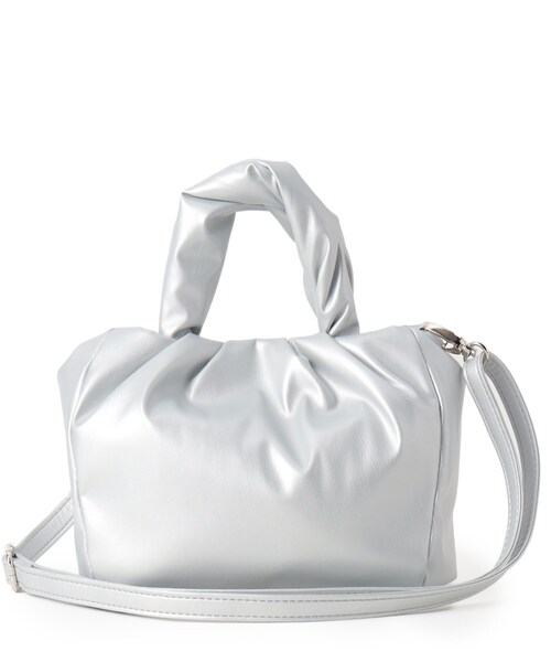 SHOO・LA・RUE（シューラルー）の「◆【2WAY】むぎゅっとしたフォルムがたまらまい ひねりハンドルスタッズミニトート（トートバッグ・レディース・ブラック/アイボリー/シルバー系その他・00）」の14枚目の写真