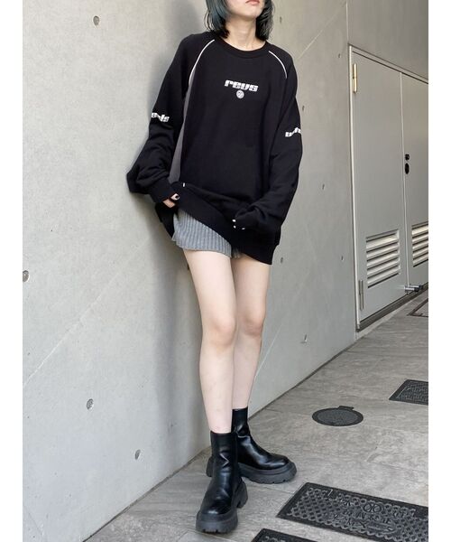 MURUA（ムルーア）の「リブニットキュロット【ショートパンツ】（その他パンツ・レディース・ブラック/グレー/モカ・FREE）」の5枚目の写真