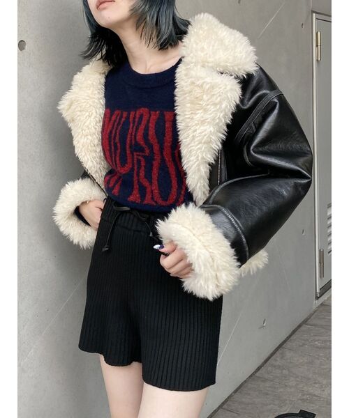 MURUA（ムルーア）の「リブニットキュロット【ショートパンツ】（その他パンツ・レディース・ブラック/グレー/モカ・FREE）」の22枚目の写真